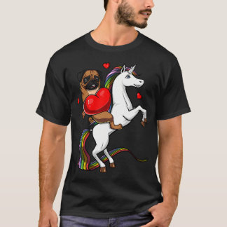 Mops-Hund reitet Einhorn T-Shirt