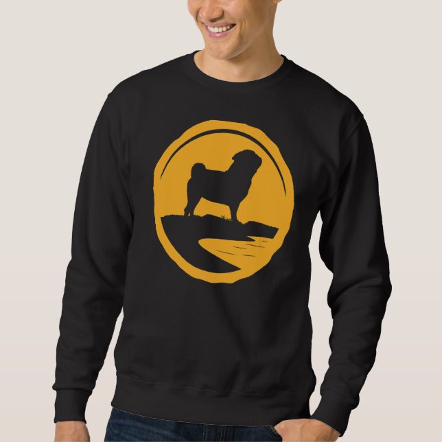 Mops Hund Retro 1 Sweatshirt (Vorderseite)