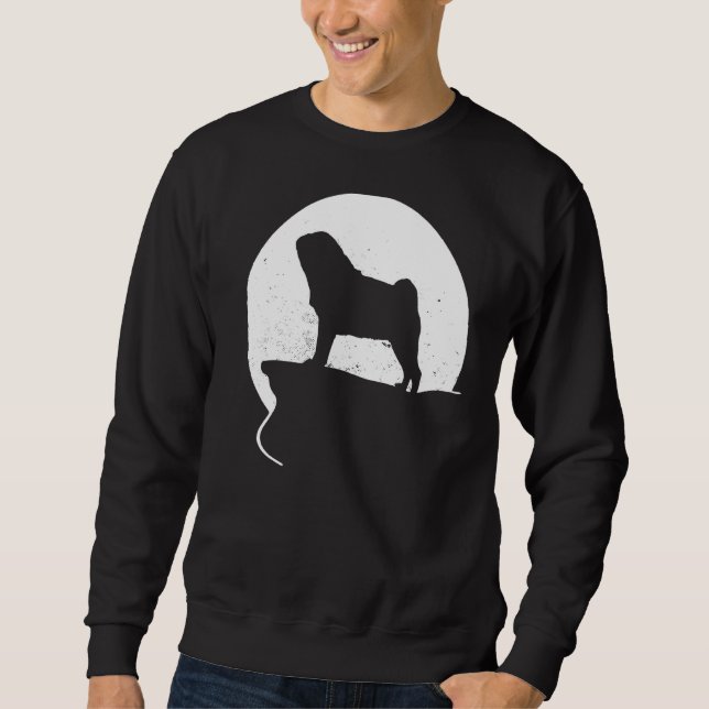 Mops Hund Retro 26 Sweatshirt (Vorderseite)