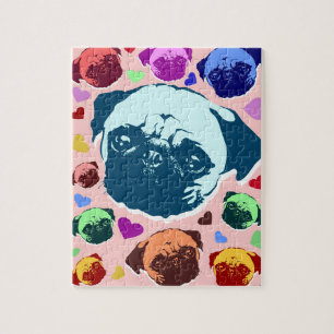 Mops-Hund Retro PopArt Stil