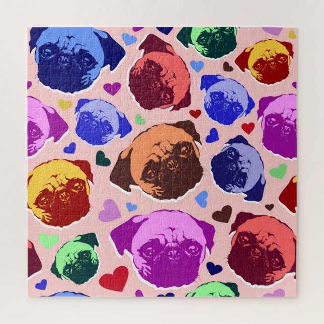 Mops-Hund Retro PopArt-Stil (Vertikal)