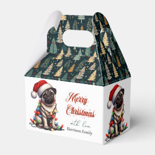 Mops Hund Retro Süß Weihnachten Geschenkschachtel