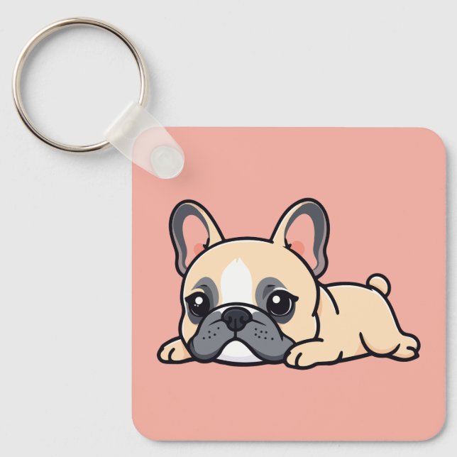 Mops-Hund Schlüsselanhänger (Vorderseite)
