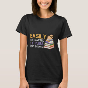Mops-Hund-Shirt Buchliebhaber Süß Lustig Lesender T-Shirt