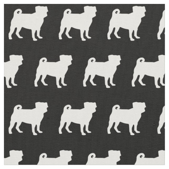 Mops Hund Silhouette Haustier Stoff (Nahaufnahme)