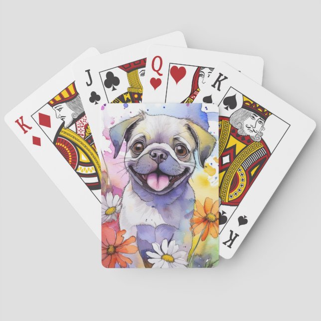 Mops Hund Spielkarten (Rückseite)