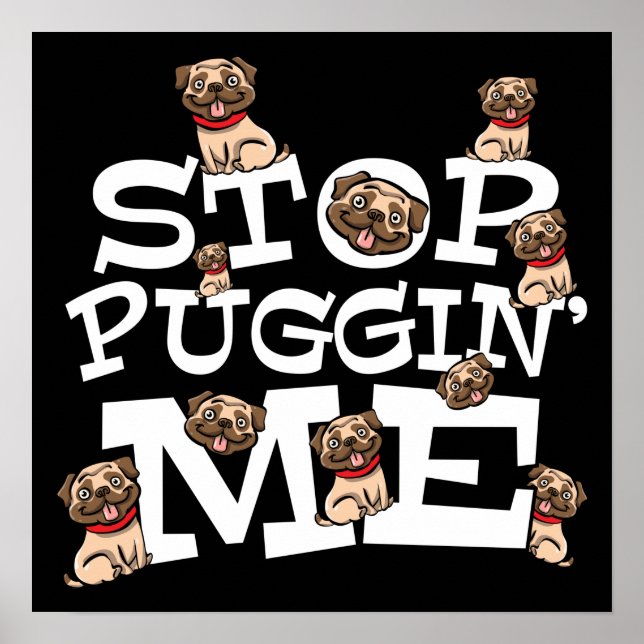 Mops Hund stoppt mich zu umarmen - Funny Puffer Zi Poster (Vorne)