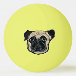 Mops Hund Tischtennisball
