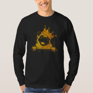Mops Hund trägt Krone auf dem Kopf für Hunde Haust T-Shirt