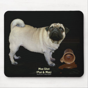 Mops Hund und verschüttete Tasse Haustiere Liebhab Mousepad