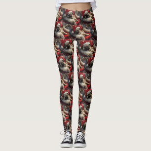 Mops Hund Weihnachten Leggings