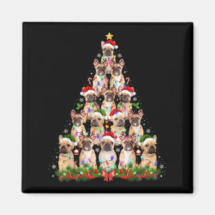Mops Hund Weihnachtsbaum Lichter Funny Xmas Männer Magnet