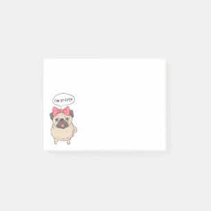 Mops Hund Welpe Cartoon Post IT Haftnotizen Post-it Klebezettel