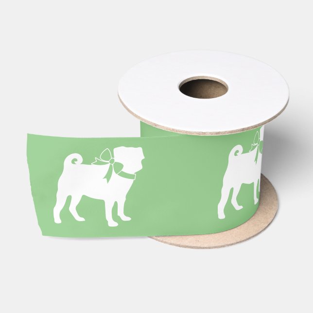 Mops Hund Welpe Satin Ribbon Satinband (Spule)