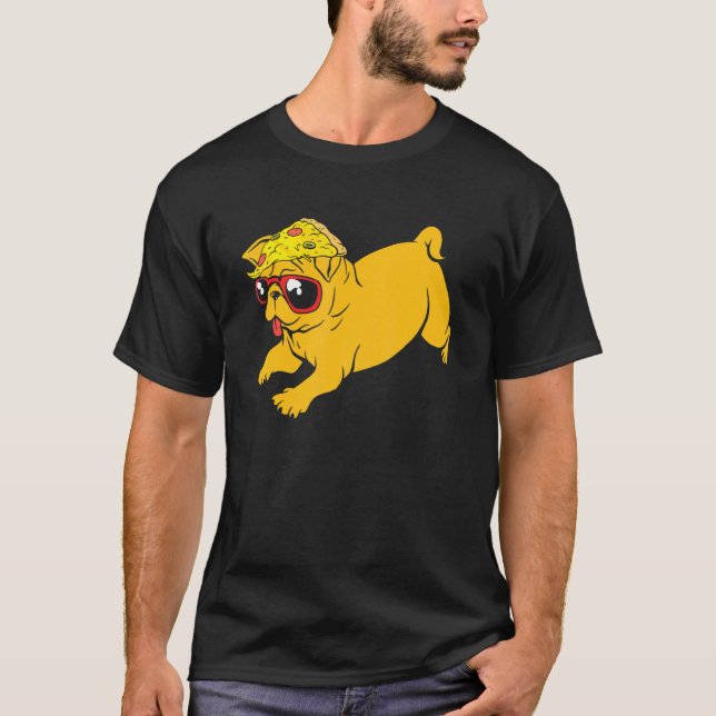 Mops Hund Welpe Schachtel Pizza Pizza Pet T-Shirt (Vorderseite)