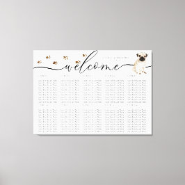 Mops Hund Welpe Willkommenssitzende Tischnummern Leinwanddruck