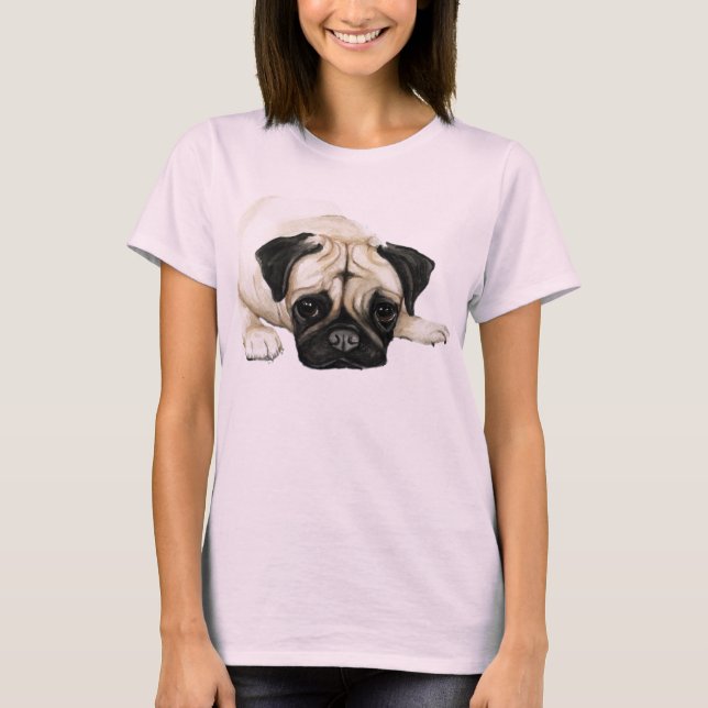 "Mops" Hunde Art Shirt (Vorderseite)