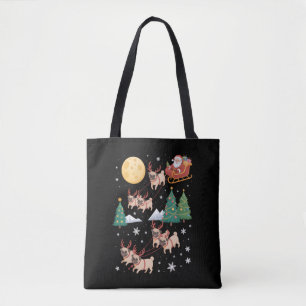 Mops-Hunde-Baum-Weihnachts-Pullover-Xmas-Haustier- Tasche