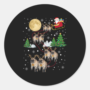 Mops-Hunde-Baum-Weihnachtspullover Xmas-Haustier-T Runder Aufkleber