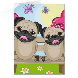 Mops-Hunde in der Liebe
