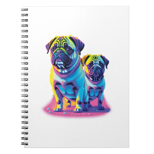 Mops-Hunde in Rosa  Notizblock (Vorderseite)