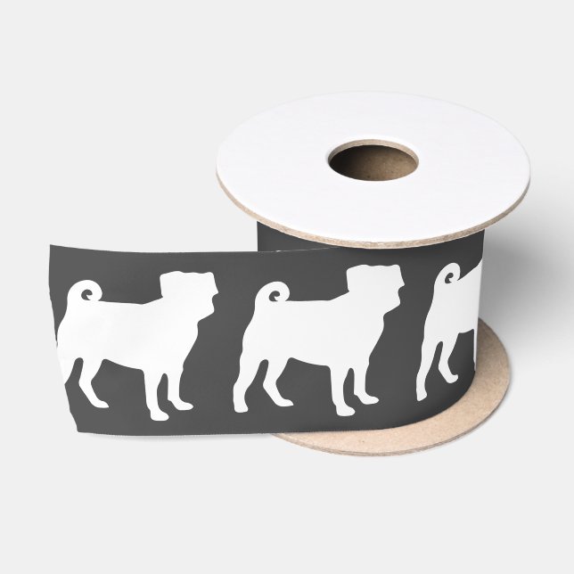 Mops Hunde Kinderdusche Graues Welpengeschlecht ne Satinband (Spule)