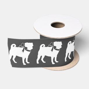 Mops Hunde Kinderdusche Graues Welpengeschlecht ne Satinband