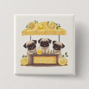 Mops Hunde Lemonade Stand Button
