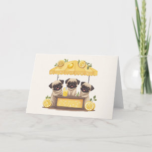 Mops Hunde Lemonade Stand Karte