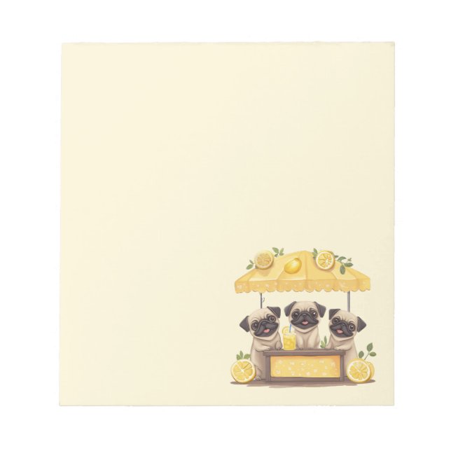 Mops Hunde Lemonade Stand Notizblock (Vorderseite)