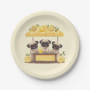 Mops Hunde Lemonade Stand Pappteller