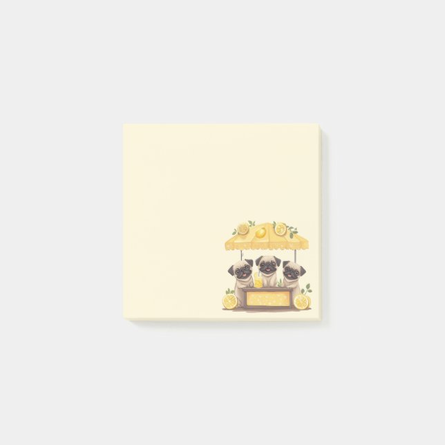 Mops Hunde Lemonade Stand Post-it Klebezettel (Vorderseite)