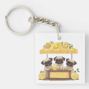Mops Hunde Lemonade Stand Schlüsselanhänger