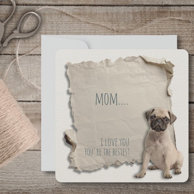 Mops Hunde Mama Mütter Tageskarte Karte (Mothers Day is a great time to show mom how special she is, but any day is a day to say I love you!)