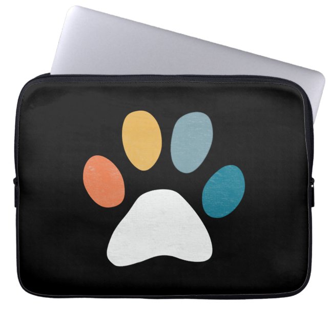 Mops Hunde Pfote Print Animal Pfoten Hund Katze Pf Laptopschutzhülle (Vorderseite)