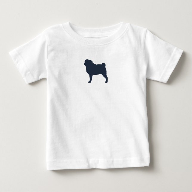 Mops Hunde Silhouette | Cooler Mops Lover's Baby T-shirt (Vorderseite)