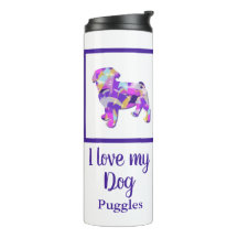 Mops Hunde Silhouette Niedliche Lila PY&B
