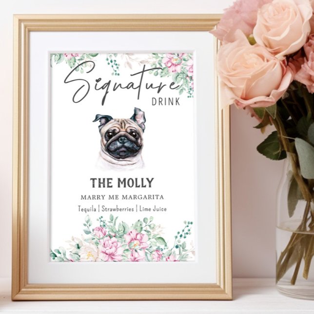 Mops Hunde Unterschrift Trinkzeichen Poster (Von Creator hochgeladen)