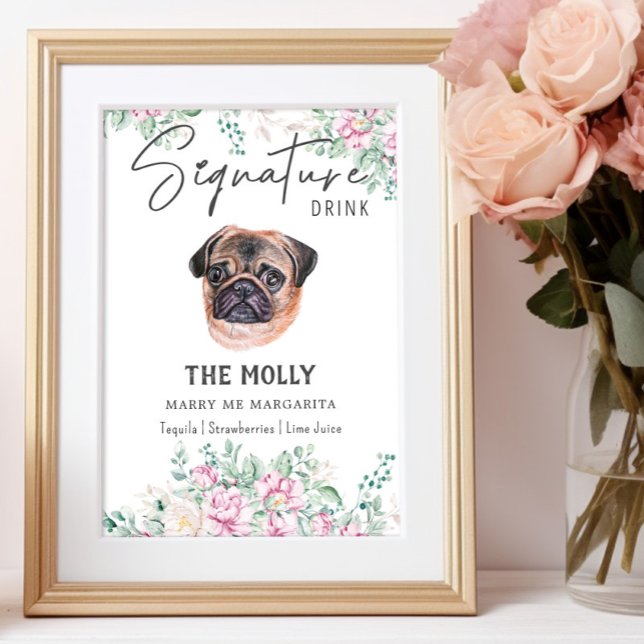Mops Hunde Unterschrift Trinkzeichen Poster (Von Creator hochgeladen)