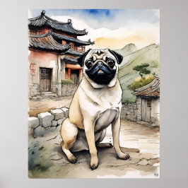 Mops - Hundebeitschrift Poster