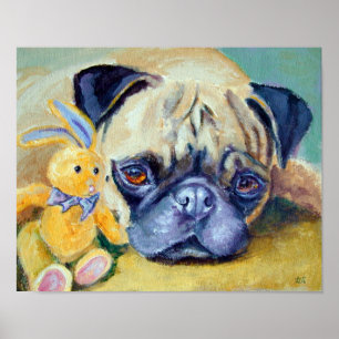 Mops-Hundedruck Poster