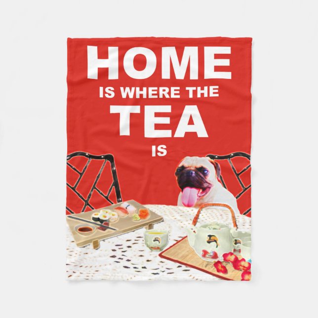 Mops-HundeFleecethrow-Decke Fleecedecke (Vorderseite)