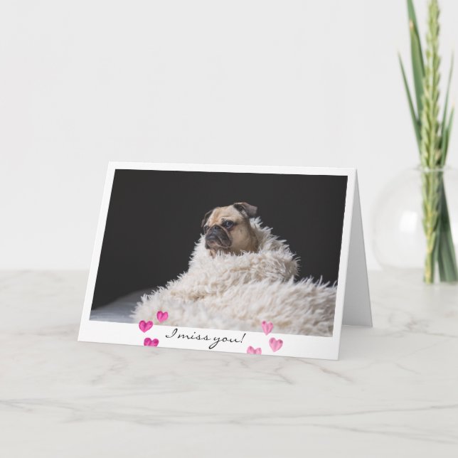 Mops-HundeFoto des Valentines Tagestrauriges Feiertagskarte (Vorderseite)