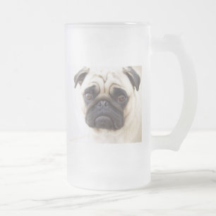 Mops-Hundemattierte Bier-Tasse Mattglas Bierglas