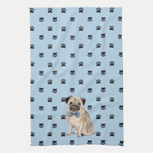 Mops-Hundeprints-Muster Geschirrtuch (Vertikal)