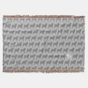Mops-Hunderasse Silhouetten Muster Decke