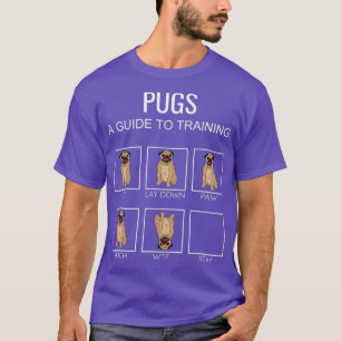 Mops Hundeschirr Funny Guide to Dog Training Möpse T-Shirt