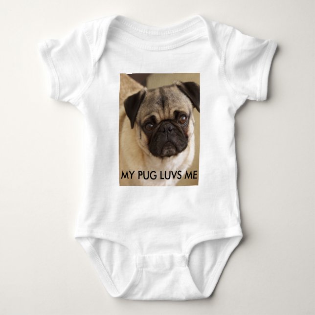 MOPS-HUNDEwelpe Baby Strampler (Vorderseite)