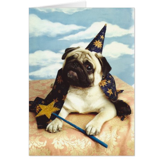 Mops-Hundezauberer-Magier Karte