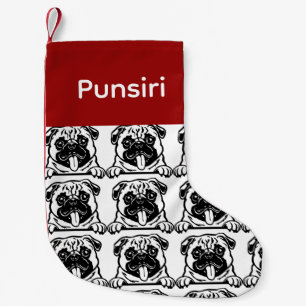 Mops Hundsocken Maßgeschneiderte Hundesocken - Put Kleiner Weihnachtsstrumpf